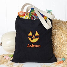 Jack-o-Lantern Embroidered Halloween Treat Bag - 33929