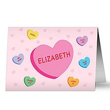 Conversation Hearts Personalized Greeting Card  - 33934