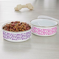 Pet Repeating Name Personalized Enamel Dog Bowl  - 33953