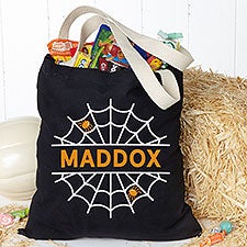 Halloween Spider Web Personalized Treat Bag - 33959