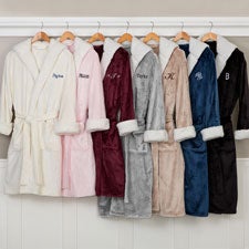 Classic Comfort Personalized Luxury Hooded Fleece Robes - 33972