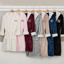 Playful Name Personalized Luxury Hooded Fleece Robes - 33974