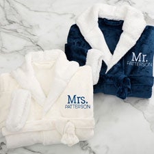 Stamped Elegance Personalized Luxury Hooded Fleece Robes - 33977