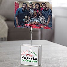 Kwanzaa Personalized Photo Clip Holder Block - 33993
