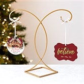 Gold Metal Double Ornament Display Holder - 33994