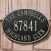 Oval Personalized House Address Plaque - 3402D