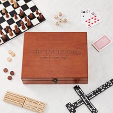 Personalized 7-in-1 Combination Game with Wood Case - 34034