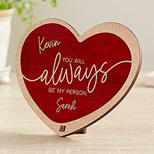 You Are My Person Personalized Wood Heart Keepsake  - 34090