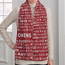 Snowflake Family Personalized Womens Scarf - 34107