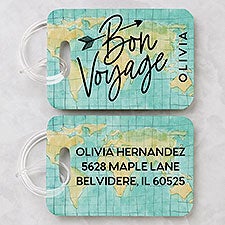 Bon Voyage Personalized Luggage Tags - 2 Pc Set - 34118