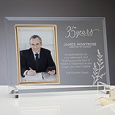 Retirement Personalized Engraved Glass Photo Frame  - 34134