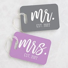 Mr.  Mrs. Personalized Luggage Tag 2 Pc Set  - 34137