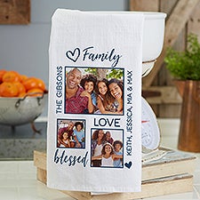 Photo Collage for Family Personalized Flour Sack Towel  - 34144