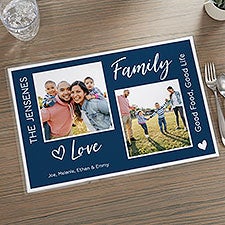 Photo Collage for Family Personalized Laminated Placemat  - 34145