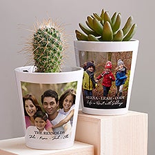 Photo  Message For Family Personalized Mini Flower Pot  - 34170