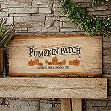 Pumpkin Patch Personalized Basswood Plank Wood Sign - 34209