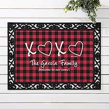 XoXo Red & Black Buffalo Check by philoSophies Personalized Doormats - 34216