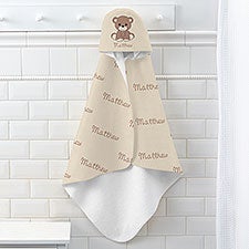 Precious Moments Bear Personalized Baby Hooded Towel - 34222