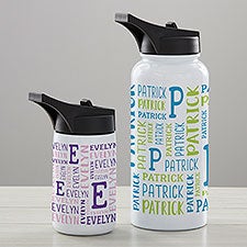 Name & Initial Personalized Double-Wall Vacuum Insulated Water Bottle - 34244