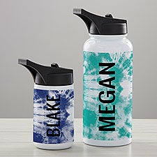 Bold Tie Dye Personalized Double-Wall Vacuum Insulated Water Bottles - 34260