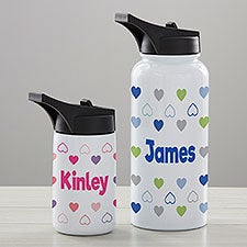 Hearts Personalized Double-Wall Vacuum Insulated Water Bottle - 34264