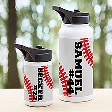 Baseball Personalized Double-Wall Vacuum Insulated Water Bottle - 34268