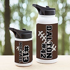 Football Personalized Double-Wall Vacuum Insulated Water Bottle - 34278