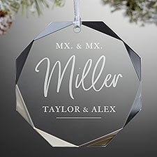 Mx. Title Engraved Premium Wedding Ornament - 34281