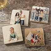 Photo Personalized Tumbled Stone Coaster Set for Family - 34305