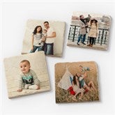 Photo Personalized Tumbled Stone Coaster Set for Family - 34305