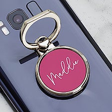 Trendy Script Personalized Phone Ring Holder - 34344