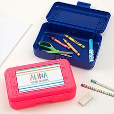 Watercolor Brights Personalized Pencil Box - 34348