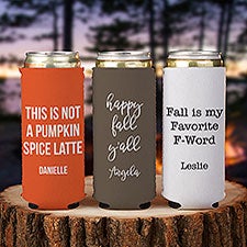 Fall Expressions Write Your Own Personalized Slim Can Cooler  - 34357
