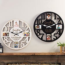 Grandkids Spoiled Here Personalized Picture Frame Wall Clock - 34374