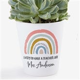 Boho Rainbow Teacher Personalized Mini Flower Pot - 34398
