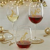 Christmas Cheers Personalized Wine Glasses - 34418