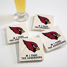 NFL Arizona Cardinals Personalized Tumbled Stone Coaster Set  - 34609