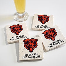 NFL Chicago Bears Personalized Tumbled Stone Coaster Set  - 34613