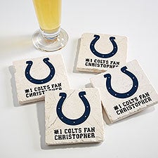 NFL Indianapolis Colts Personalized Tumbled Stone Coaster Set  - 34621