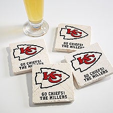 NFL Kansas City Chiefs Personalized Tumbled Stone Coaster Set  - 34623