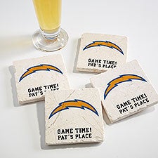NFL Los Angeles Chargers Personalized Tumbled Stone Coaster Set  - 34624