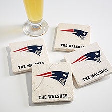 NFL New England Patriots Personalized Tumbled Stone Coaster Set  - 34628