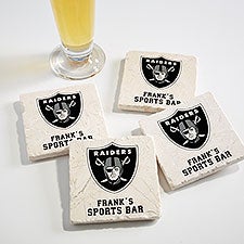 NFL Las Vegas Raiders Personalized Tumbled Stone Coaster Set  - 34632