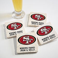 NFL San Francisco 49ers Personalized Tumbled Stone Coaster Set  - 34635