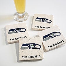 NFL Seattle Seahawks Personalized Tumbled Stone Coaster Set  - 34636