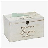 Natural Love Engraved Wooden Wedding Keepsake Card Box - 34651