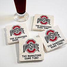 NCAA Ohio State Buckeyes Personalized Tumbled Stone Coaster Set  - 34652