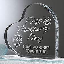 First Mothers Day Engraved Heart Keepsake Gift - 34663