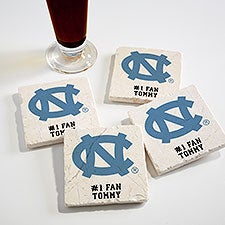 NCAA North Carolina Tar Heels Personalized Tumbled Stone Coaster Set  - 34698