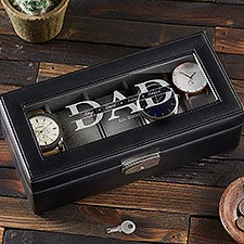 Our Dad Personalized Leather Watch Box  - 34736